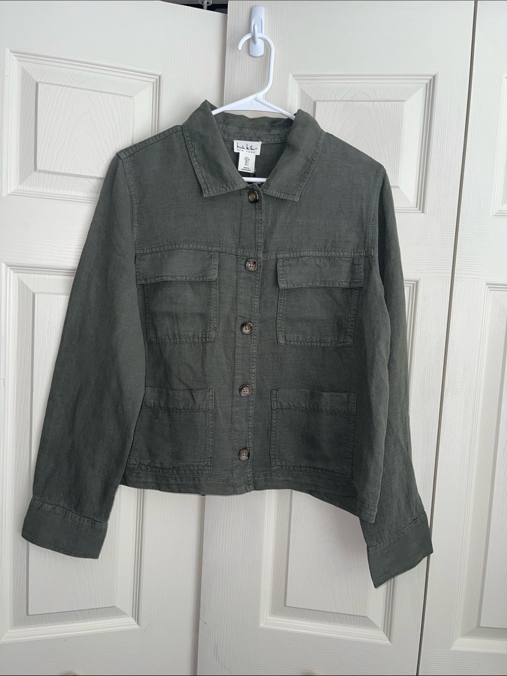 Nicole Miller New York Olive Green Vintage Look Utility Jacket NWT